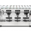 This image is a front view of the Rancilio Classe 5 Tall with USB | Ice White | 3 Group with Larger Deck Area | Volumetric Dosing